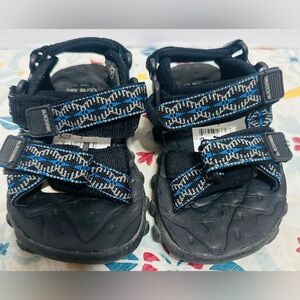 Blackhawk Black/Blue Kids Outdoor Velcro Sandals toddler size 7